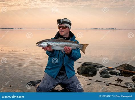 Sea trout fishing scenery stock image. Image of early - 167907717