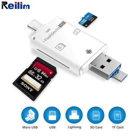 Reilim 3in 1 Sd Card Reader For Iphone Ipad Iflash Otg Adapter Micro