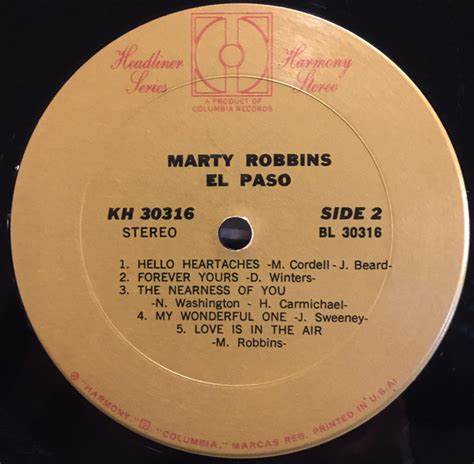 Marty Robbins - El Paso - Used Vinyl - High-Fidelity Vinyl Records and Hi-Fi Equipment Hollywood ...