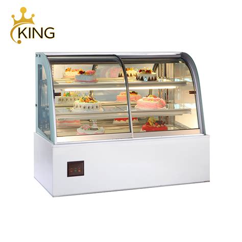 Curved Glass Vertical Cake Display Refrigerator Cake Display Showcase