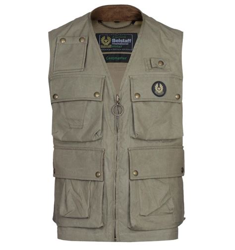 Belstaff Cotton Castmaster Sage Green Gilet For Men Lyst