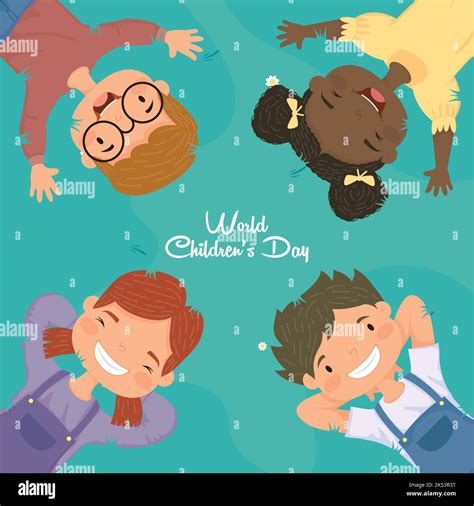 World Childrens Day Lettering Postcard Stock Vector Image And Art Alamy