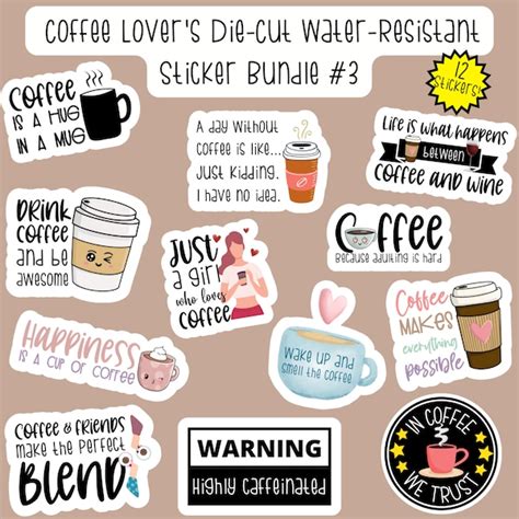 Cute Coffee Stickers Etsy