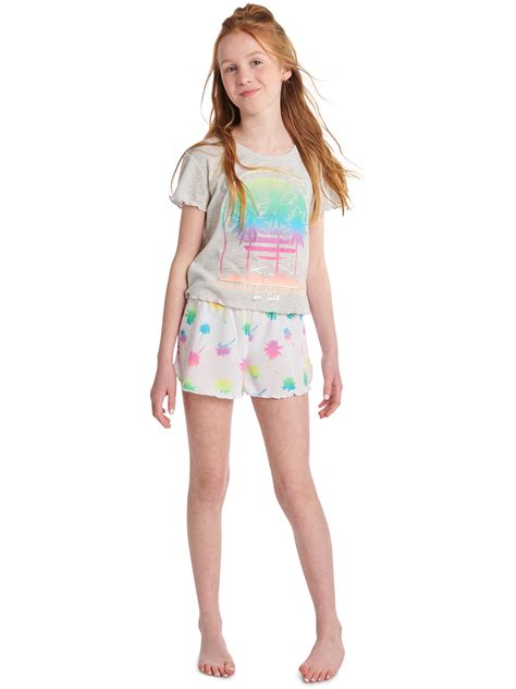 Justice Girls Short Pajamas Set 2 Piece Sizes 5 18 And Plus