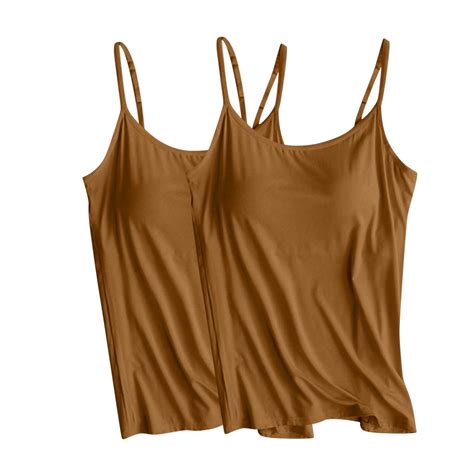 Camisoles With Built In Bra Padded Soild Sport Tank Tops For Women