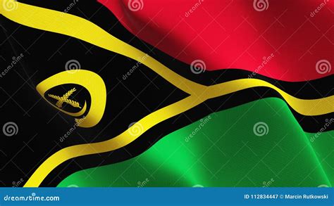 Bandeira De Vanuatu Que Acena No Vento Ilustra O Stock Ilustra O De