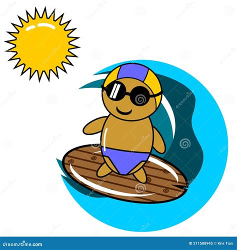 Homem surfando sob o sol ilustração do vetor Ilustração de passeio