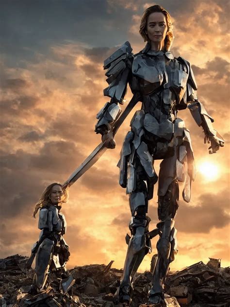 Emily Blunt In Futuristic Power Armor By Herself Stable Diffusion