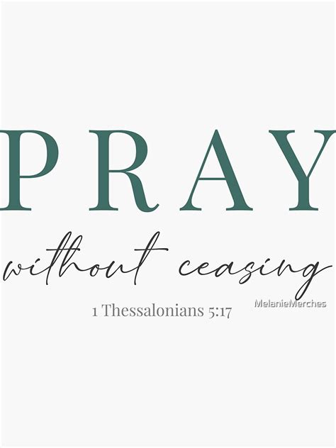 Pray Without Ceasing 1 Thessalonians 5 17 Bible Verse Sticker For