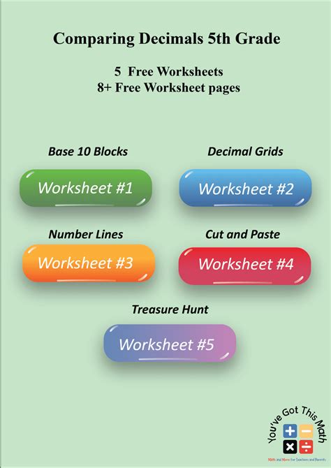 Comparing Decimals 5th Grade Free Printable Fun Activities