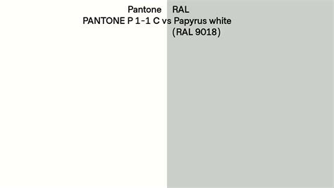 Pantone P C Vs Ral Papyrus White Ral Side By Side Comparison