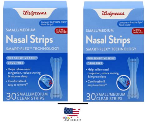 Pack Of Walgreens Breathe Right Small Medium Original Nasal Strips