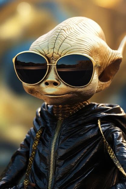 Premium AI Image | a alien wearing sunglasses