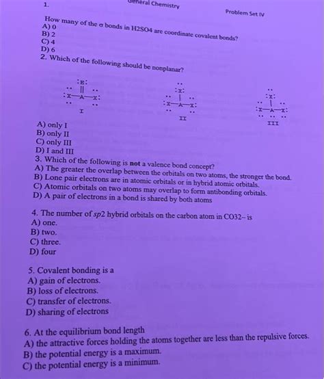 Solved Problem Set In How Many Of The σ Bonds In H2so4 Are