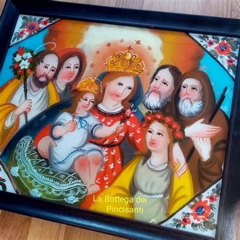 Religious Painting On Glass Sacred Wall Art Sacred Conversation