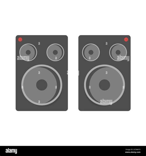 Acoustic Speakers On White Background Vector Illustration In Trendy