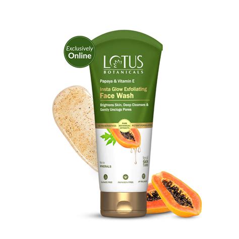 Buy Lotus Botanicals Papaya Vitamin E Insta Glow Exfoliating Face