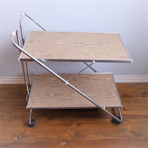 Foldable Serving Trolley Vintage Mid Century Bar Trolley Tea Trolley