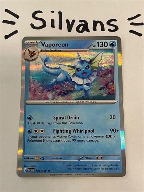 Vaporeon Holo 134 165 MEW 151 Englisch Kaufen Auf Ricardo