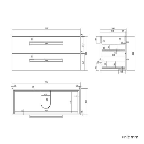 Elba Gloss White Wall Hung Basin Drawer Vanity Mm Black Accents