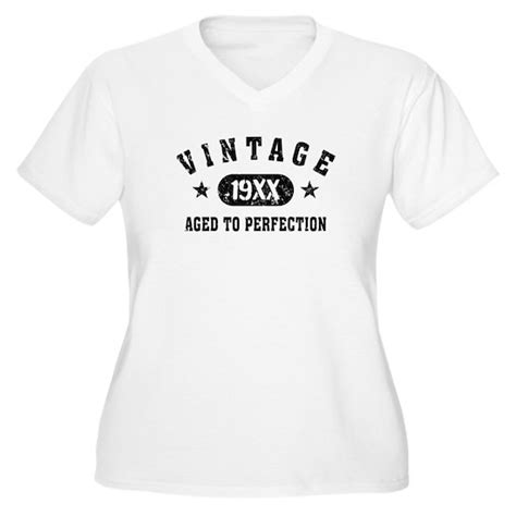 Personalize Vintage Aged To Perfection Womens Plus Size V Neck T Shirt