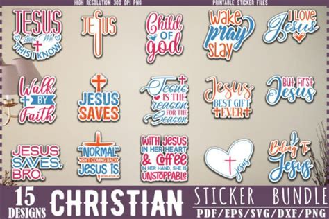 Christian Sticker Bundle Graphic By Creativekhadiza124 · Creative Fabrica