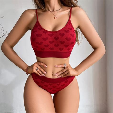 Conjunto Sexy De Roupas Ntimas Sem Costura Para Mulheres Al As Ajust