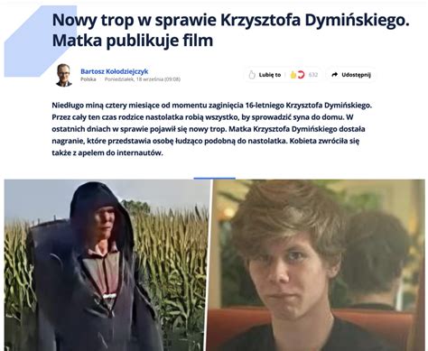 Nowy Trop W Sprawie Krzysztofa Dymi Skiego Matka Publikuje Film