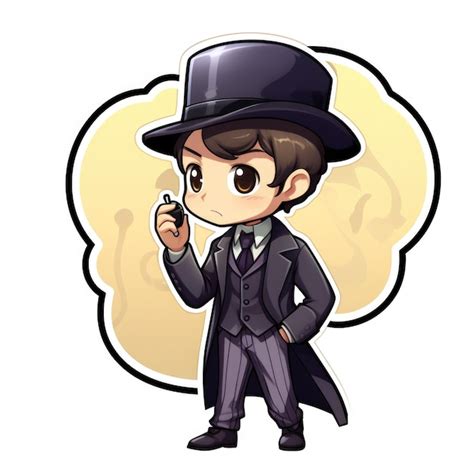 Premium AI Image Sherlock Holmes Cartoon Character Generative AI