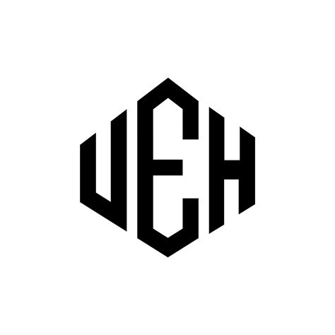 UEH letter logo design with polygon shape. UEH polygon and cube shape ...