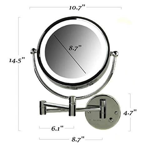 Ovente Hardwired Lighted Wall Mount Makeup Mirror X X