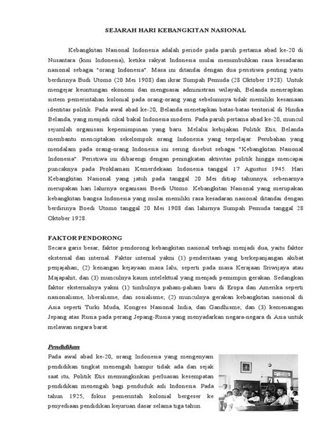 Kliping Sejarah Hari Kebangkitan Nasional Pdf