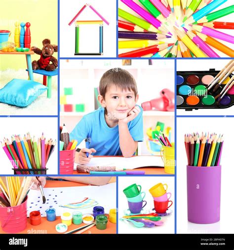 Collage de niños de la educación Fotografía de stock Alamy