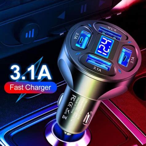 Fast Car Charger 4 Usb Port Universal Socket Adapter For Iphone T2k1 Ebay