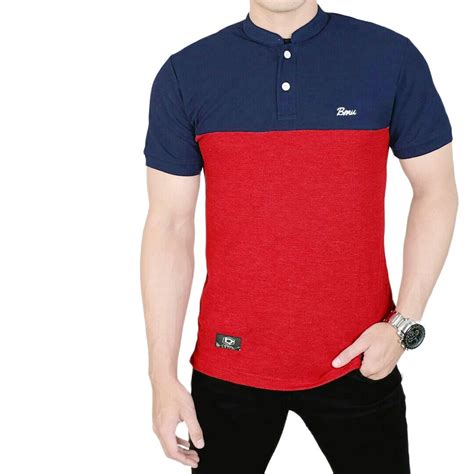 Jual Baju Kece Polo Shirt Abu Gelap Mix Hitam Sanghai Poloshirt Pria