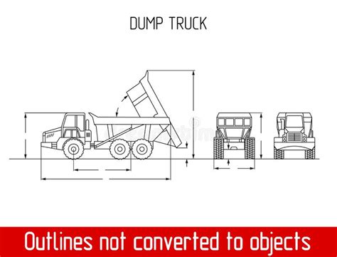 Typical Agriculated Truck Overall Dimensions Outline Blueprint Template ...