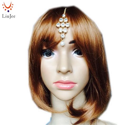 Stunning Kundan Crystal Head Chain Tikka Hijab Jewellery Hair Jhumar