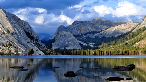 Half Dome, mountain, Yosemite, National Park, California, forest, lake ...