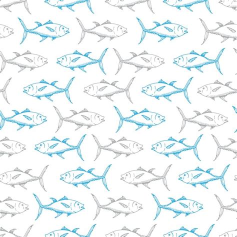 Premium Vector Fishes Seamless Pattern Fishes Swimming In Different