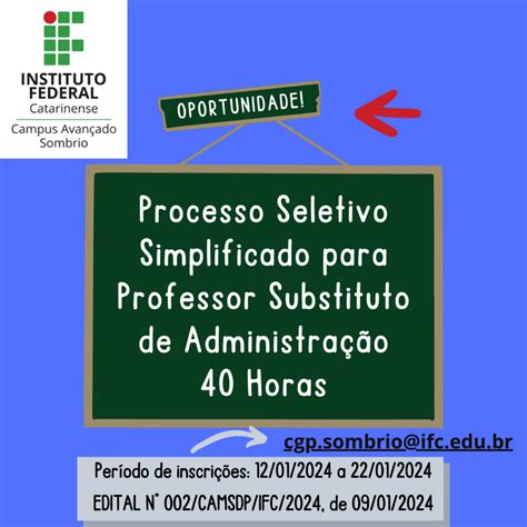 Edital N Camsdp Ifc De Processo Seletivo