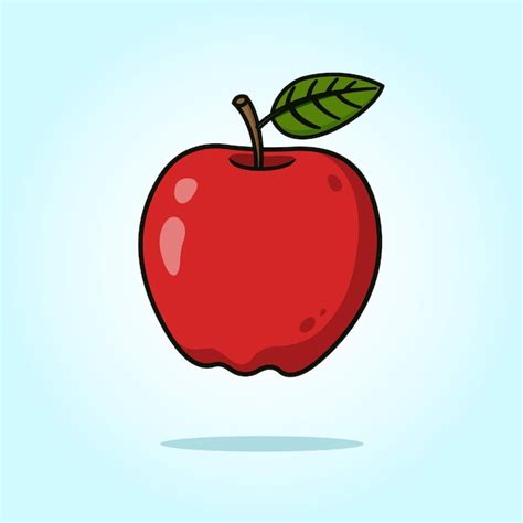 Premium Vector Red Apple Fruit Vector Cartoon Illustration