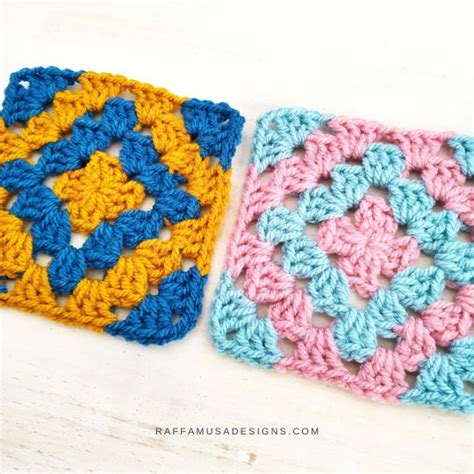 Crochet Diamond Granny Square With Video Tutorial • Raffamusadesigns