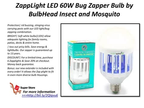 Ppt Zapplight Led 60w Bug Zapper Bulb By Bulbhead Insect And Mosquito