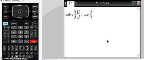 Solve A System Of Equations Using Solve Function TI CAS NSpire YouTube