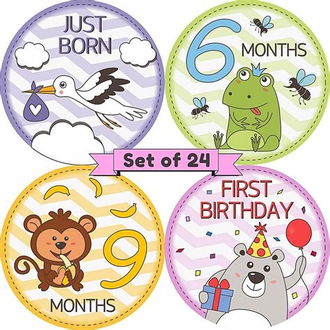 Buy Baby Monthly Milestone Stickers Set Of Adorable Belly And Onesie