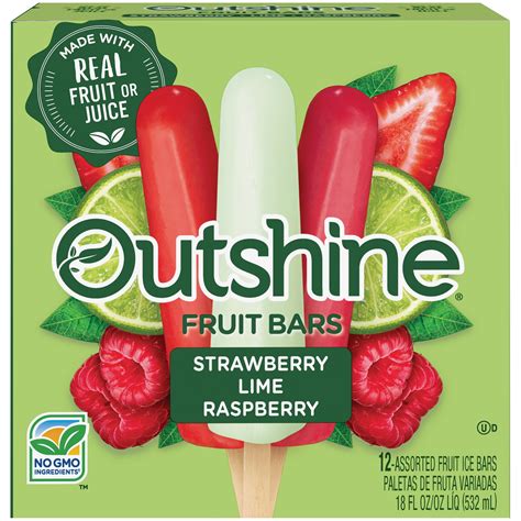 Outshine Strawberry Lime Raspberry Frozen Fruit Bars Ct Box