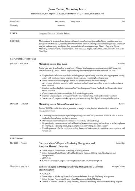 24 Marketing Intern Resume Samples For 2023