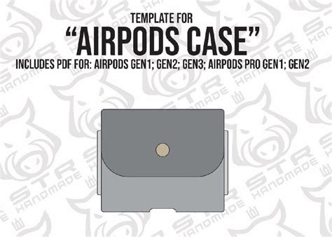 Выкройка кожаного чехла для кейса наушников Apple Airpods