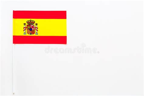 Flag of Spain on White Background Top View Stock Image - Image of ...