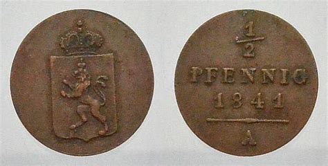 Reuss jüngere Linie zu Schleiz Cu 1 2 Pfennig 1841 A Heinrich LXII